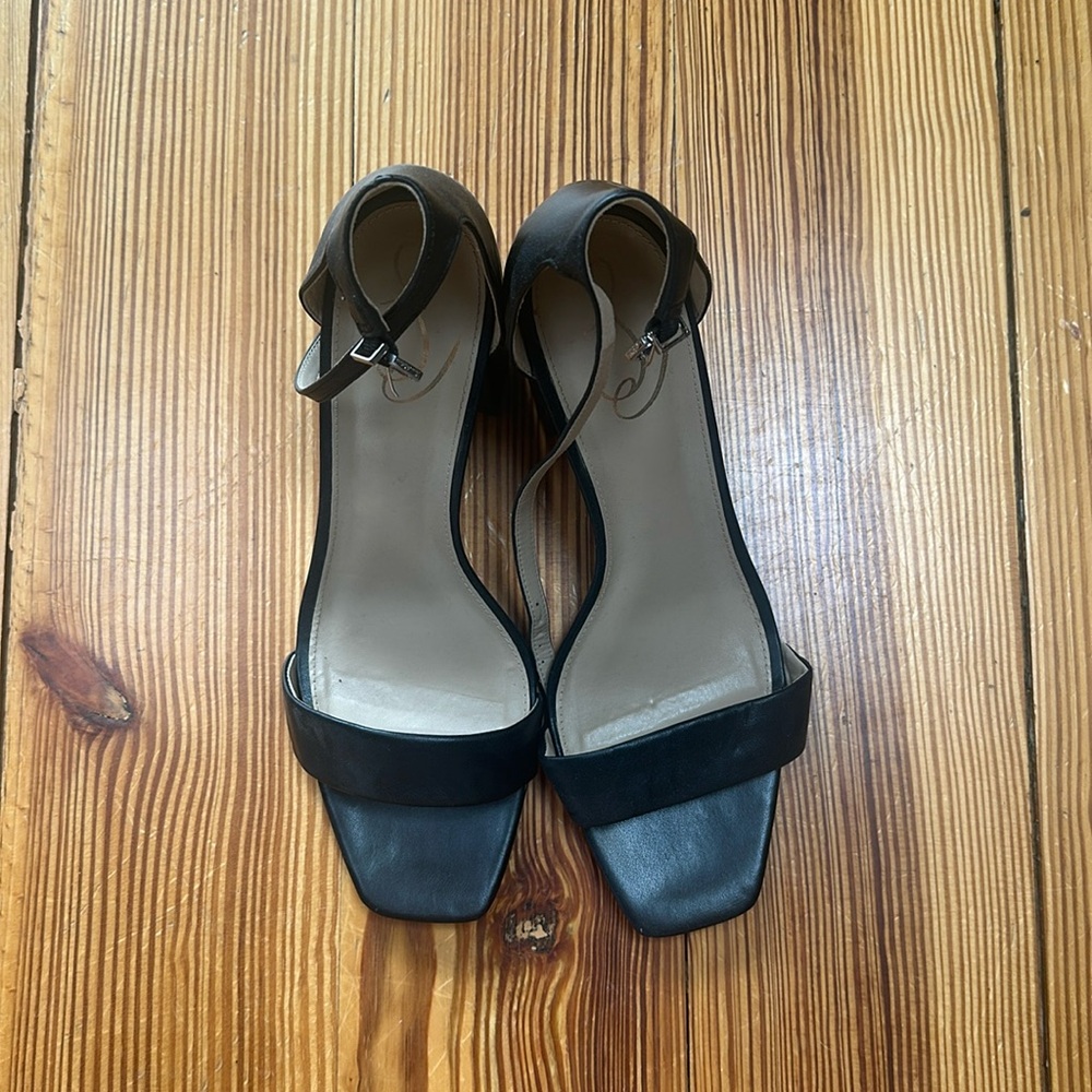 Sam Edelman 3.5 inch black block heels with ankle strap
